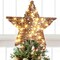13.37” 40 LED Christmas Rattan Tree Topper, Indoor Rustic Natural Star Treetop